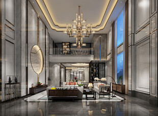 现代简约高级感新中式复古风客厅