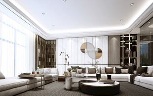 现代简约高级感新中式复古风客厅