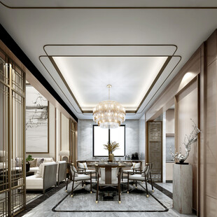 现代简约高级感新中式复古风客厅