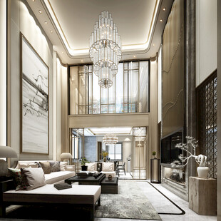 现代简约高级感新中式复古风客厅