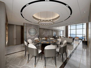 现代简约高级感新中式复古风客厅