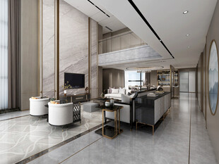 现代简约高级感新中式复古风客厅