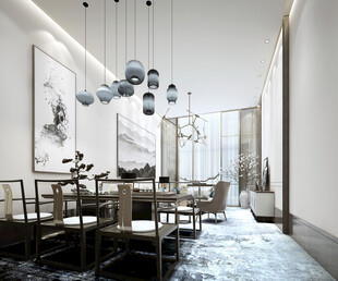 现代简约高级感新中式复古风客厅