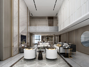 现代简约高级感新中式复古风客厅