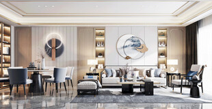 现代简约高级感新中式复古风客厅