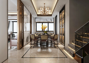 现代简约高级感新中式复古风客厅