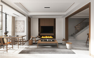 现代简约高级感新中式复古风客厅