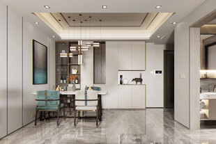 现代简约高级感新中式复古风客厅