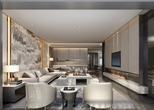 现代简约高级感新中式复古风客厅