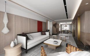 现代简约高级感新中式复古风客厅