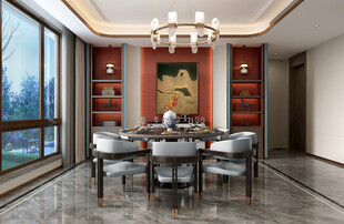 现代简约高级感新中式复古风客厅