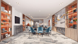 现代简约高级感新中式复古风客厅