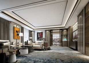 现代简约高级感新中式复古风客厅