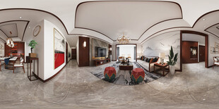 现代简约高级感新中式复古风客厅