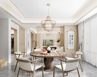 现代简约高级感新中式复古风客厅