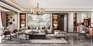 现代简约高级感新中式复古风客厅