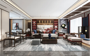 现代简约高级感新中式复古风客厅