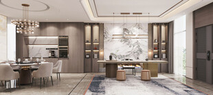 现代简约高级感新中式复古风客厅