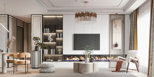 现代简约高级感新中式复古风客厅