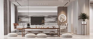 现代简约高级感新中式复古风客厅