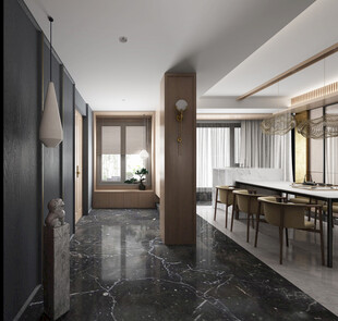 现代简约高级感新中式复古风客厅