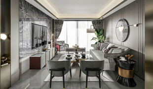 现代简约高级感新中式复古风客厅