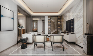 现代简约高级感新中式复古风客厅