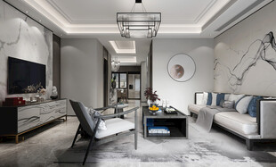 现代简约高级感新中式复古风客厅