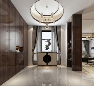 现代简约高级感新中式复古风客厅