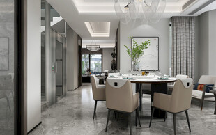 现代简约高级感新中式复古风客厅