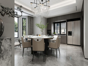 现代简约高级感新中式复古风客厅