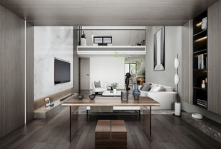 现代简约高级感新中式复古风客厅