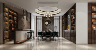 现代简约高级感新中式复古风客厅