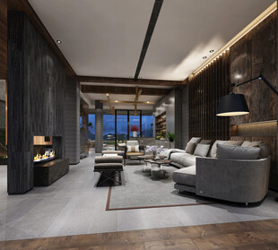 现代简约高级感新中式复古风客厅