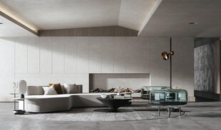 现代简约侘寂宅新中式复古风客厅