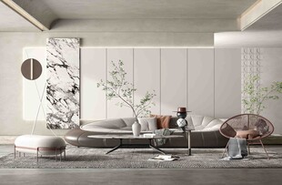 现代简约侘寂宅新中式复古风客厅