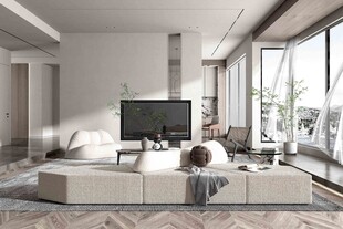 现代简约侘寂宅新中式复古风客厅