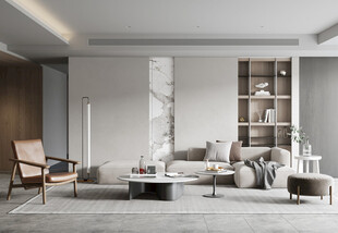 现代简约侘寂宅新中式复古风客厅