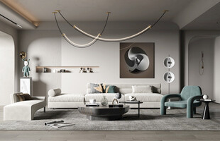 现代简约侘寂宅新中式复古风客厅