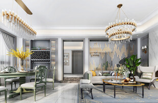 欧美式现代家居设计豪华风格客厅