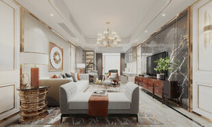 欧美式现代家居设计豪华风格客厅