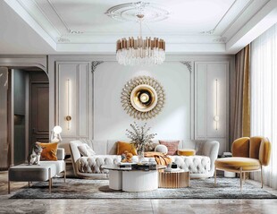 欧美式现代家居设计豪华风格客厅