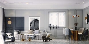 欧美式现代家居设计豪华风格客厅