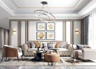 欧美式现代家居设计豪华风格客厅