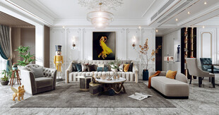 欧美式现代家居设计豪华风格客厅