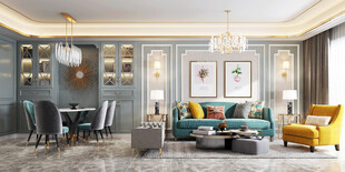 欧美式现代家居设计豪华风格客厅