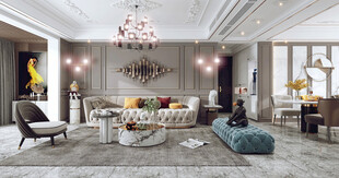 欧美式现代家居设计豪华风格客厅