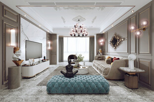欧美式现代家居设计豪华风格客厅
