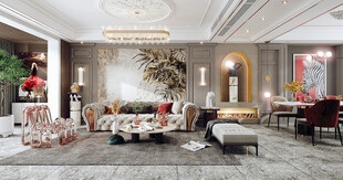 欧美式现代家居设计豪华风格客厅