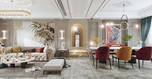 欧美式现代家居设计豪华风格客厅